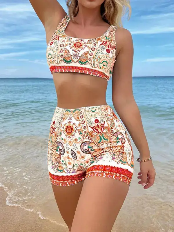 Bohemian Print Coordinated One Swimsuit