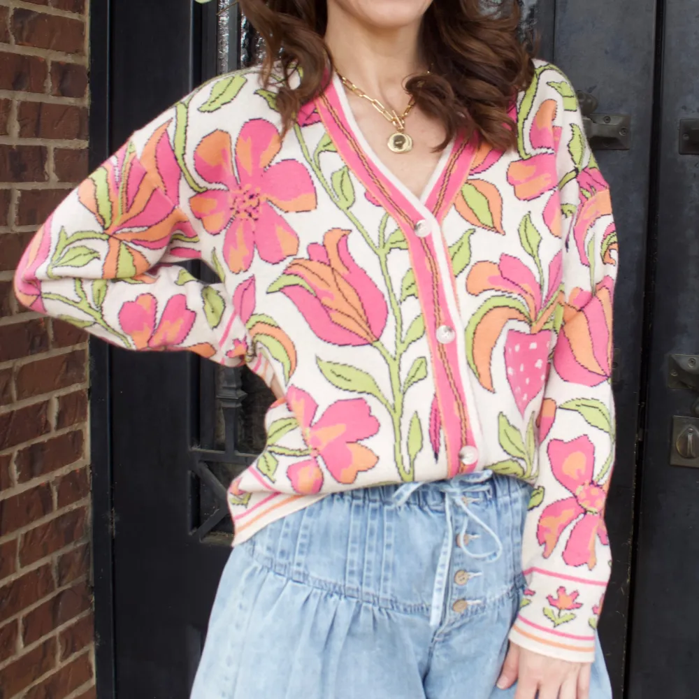 Floral Detail Everyday Cardigan