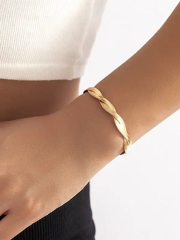 Geometric Alloy Statement Minimal Bracelet