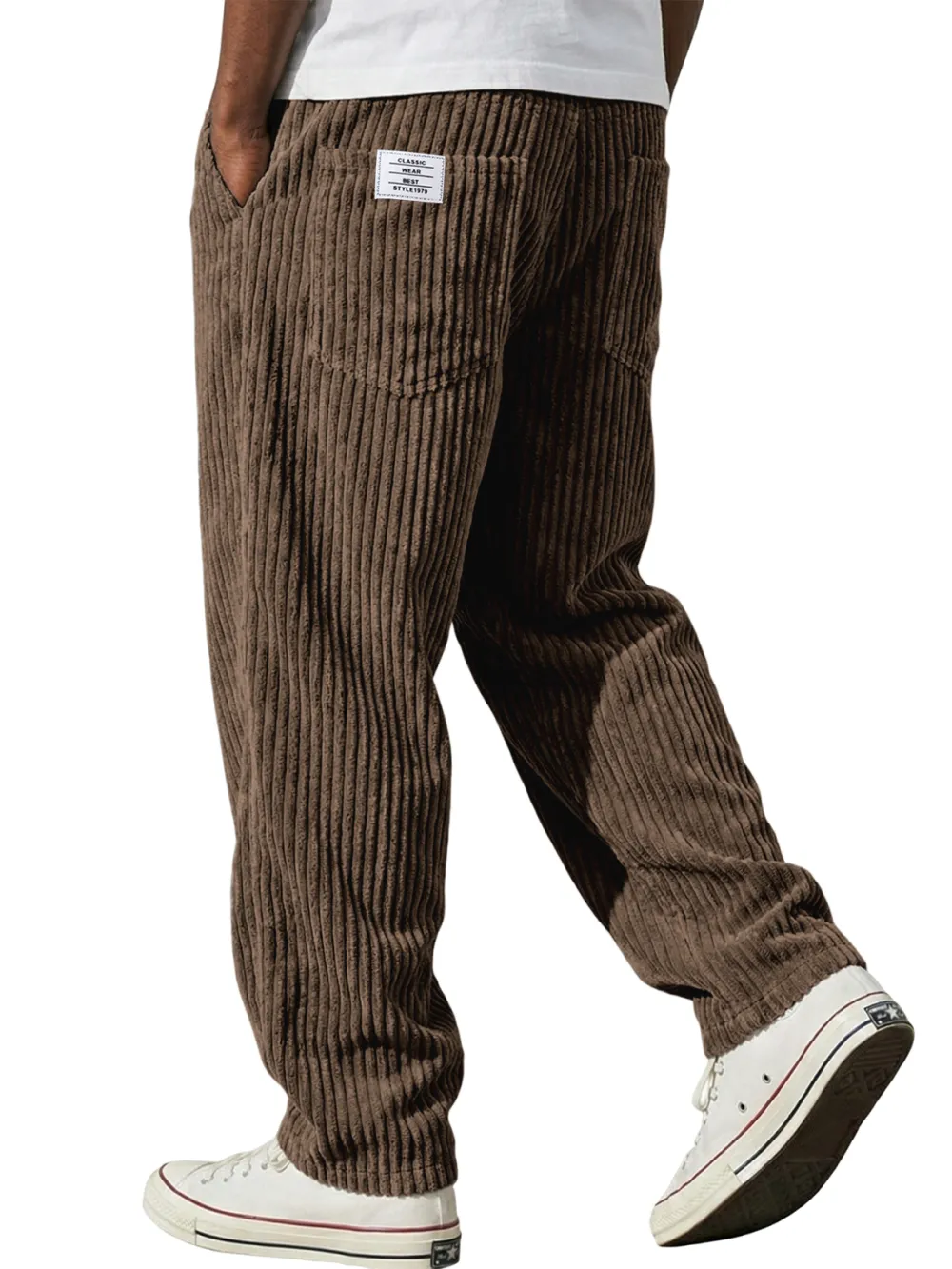 Relaxed Corduroy Seamed Detail Trousers