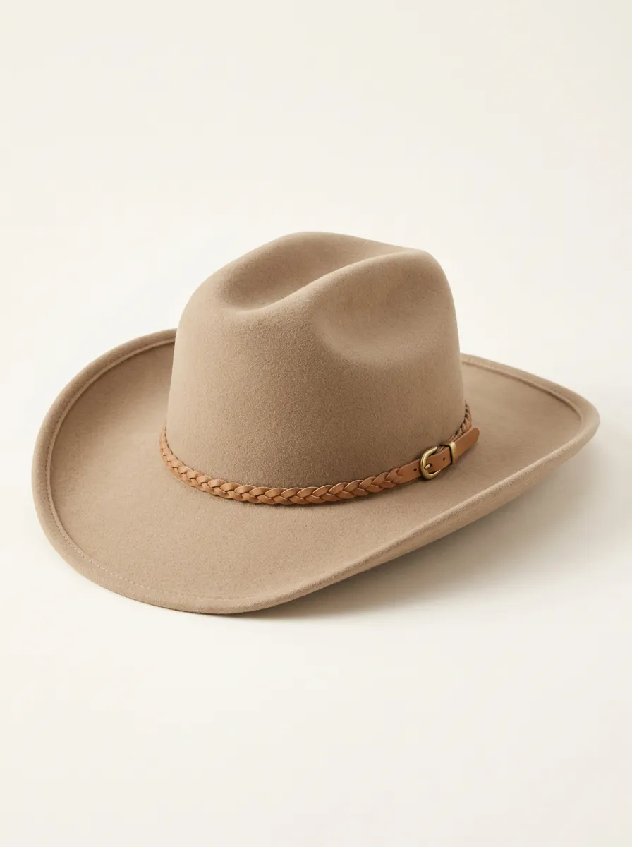 Understated Earth Tone Cowboy Hat with Braided Band
