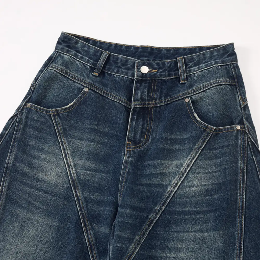 Relaxed Patchwork Denim Jeans