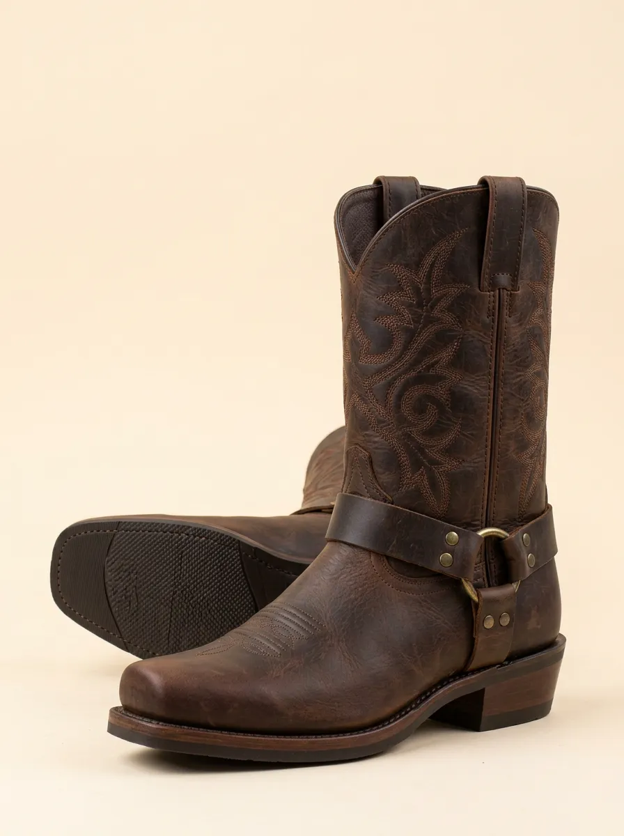 Men's Heritage Western Embroidered Harness Printed Boots