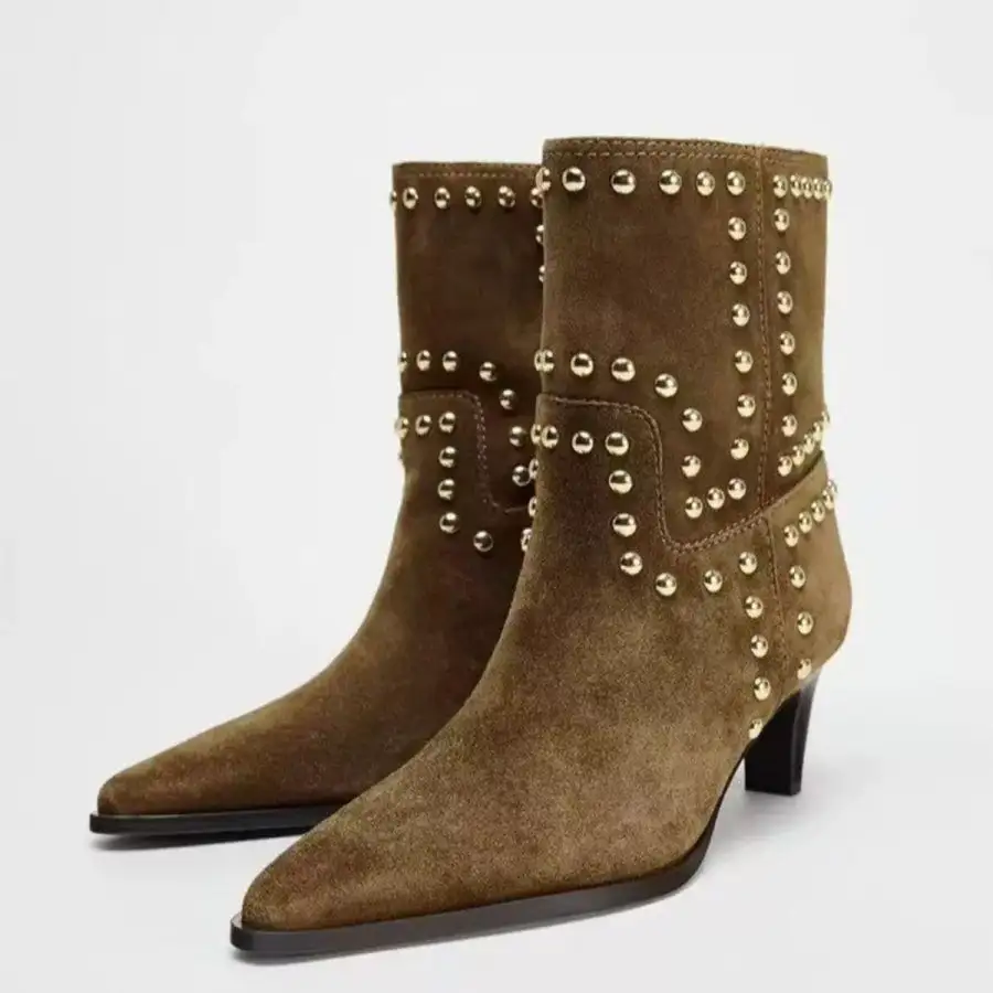 Point Toe Kitten Heels Boots
