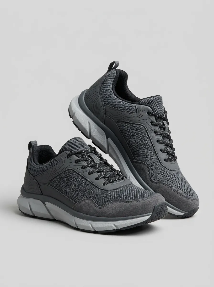 Unisex Outdoor Hiking Topographic Print Sneakers
