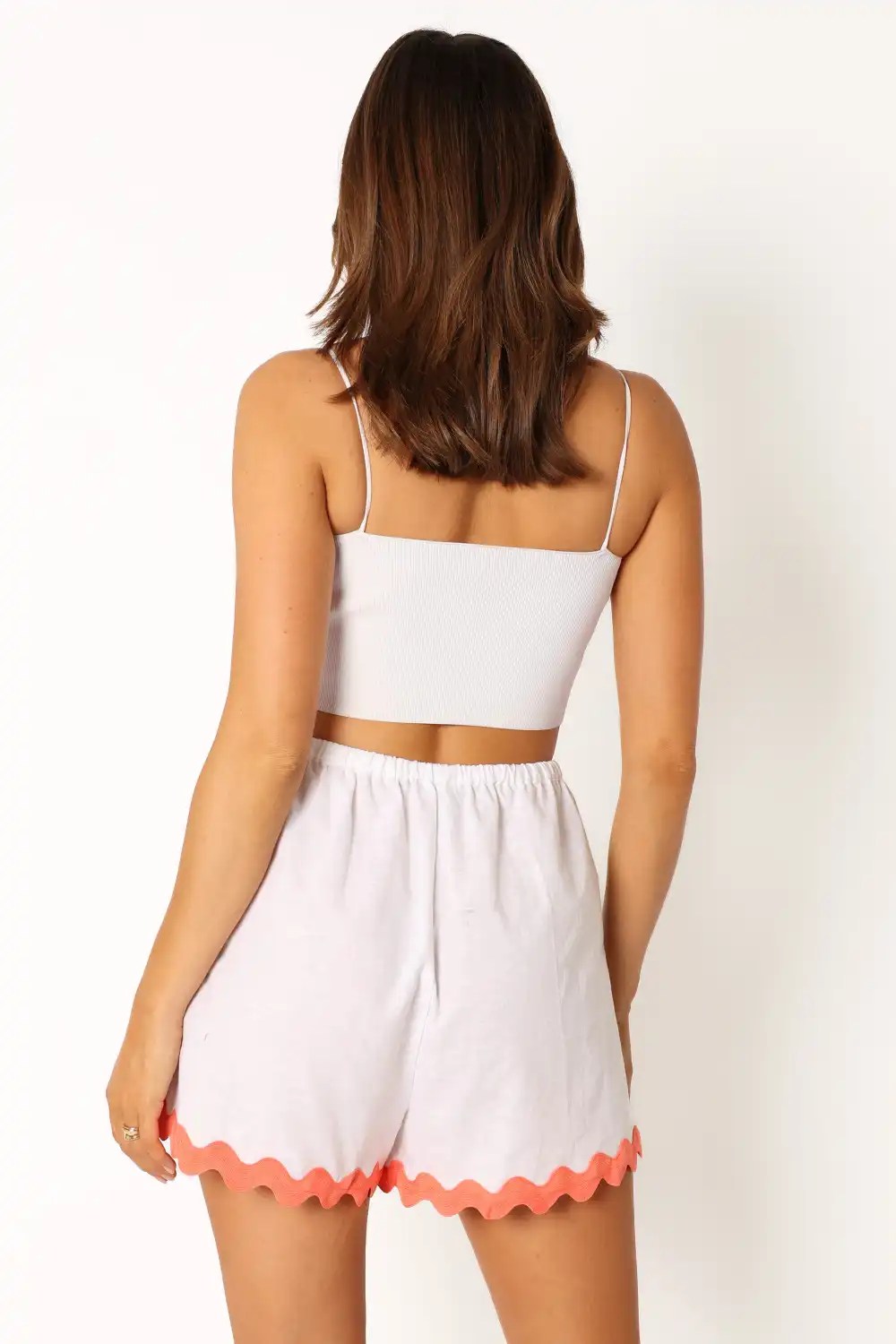 Linen Blend Cotton Drawstring Casual Shorts