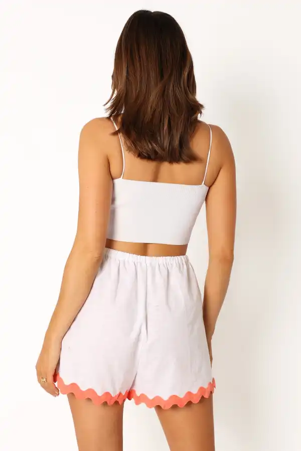 Linen Blend Cotton Drawstring Casual Shorts