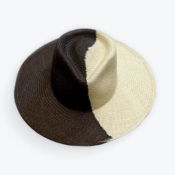 Split Weave Teardrop Crown Straw Hat