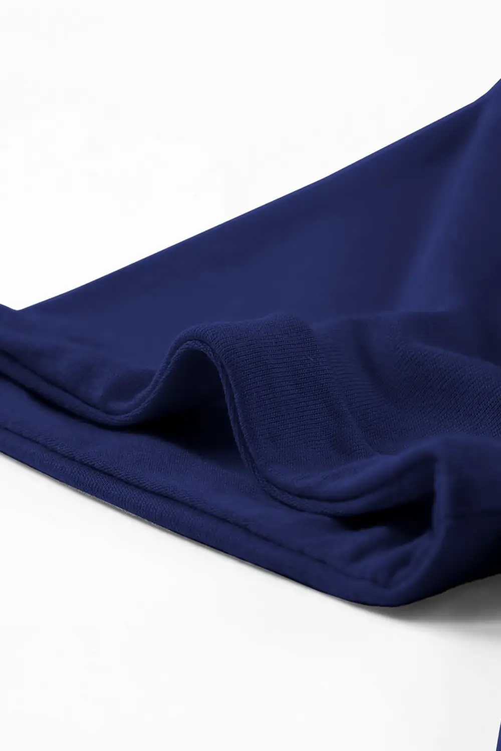 Blue Casual Plain Crew Neck