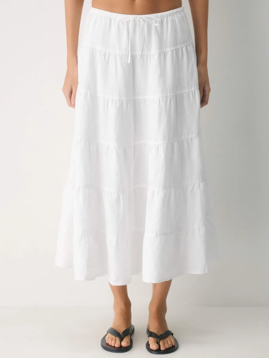 Drawstring Tiered Skirt
