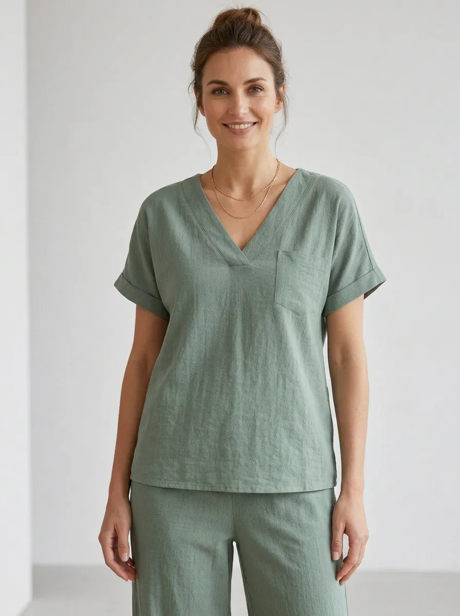 Minimal Women's V-Neck Shirt