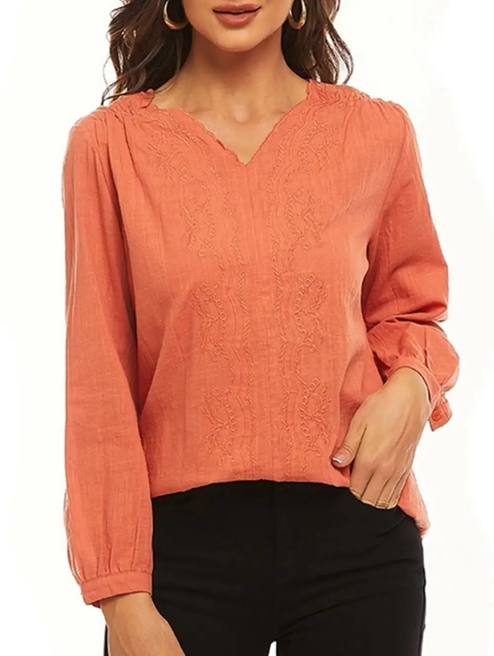 Simple V Neck Blouse