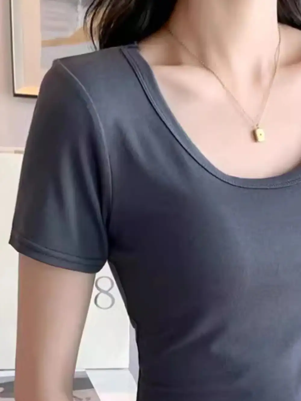 Playful Round-Neck Short-Sleeve T-Shirt