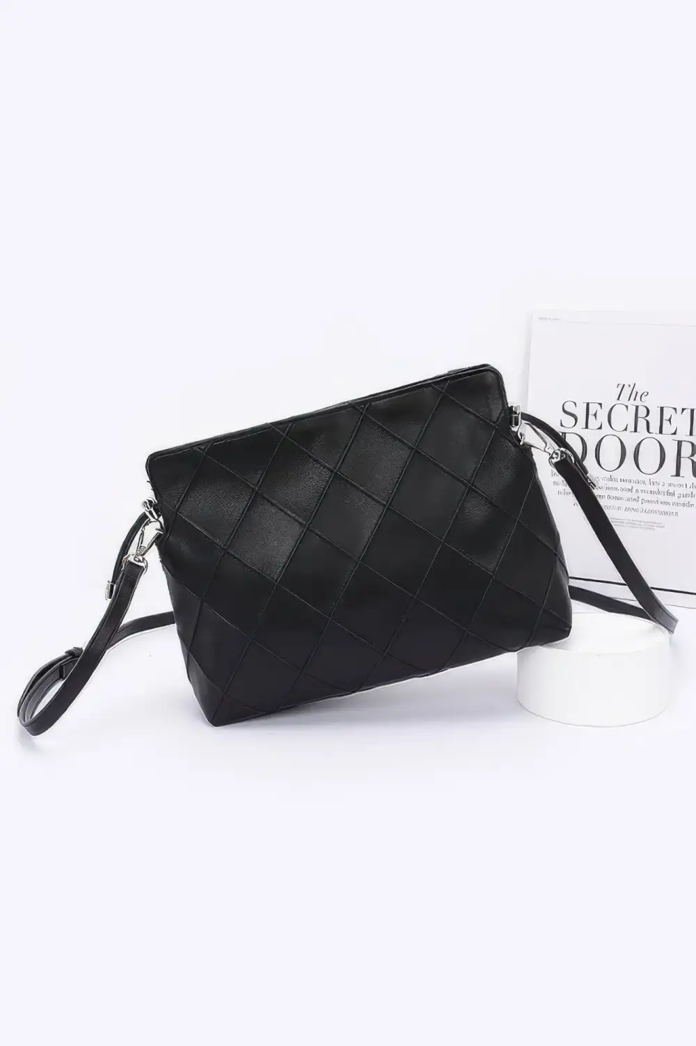 Quilted Faux Leather Bucket Crossbody Bag
