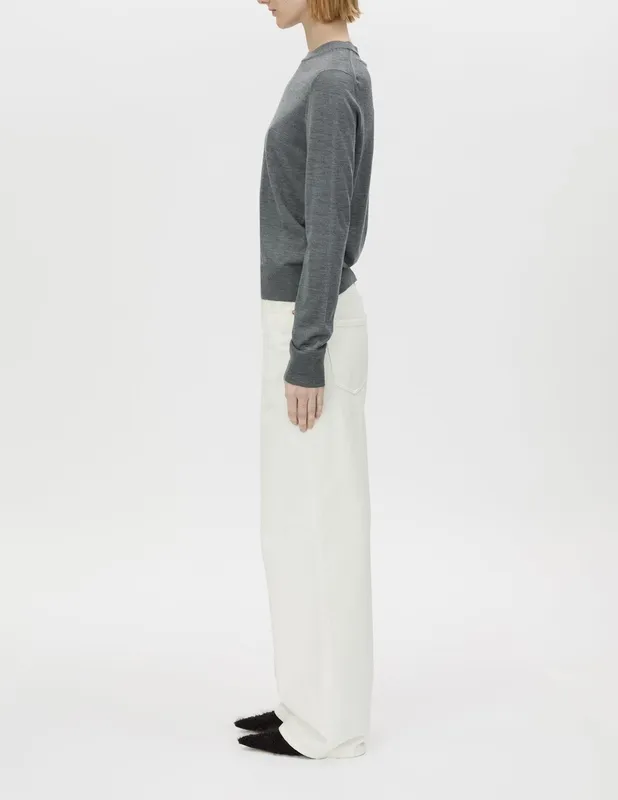Charcoal Melange Crew Neck Classic Sweater