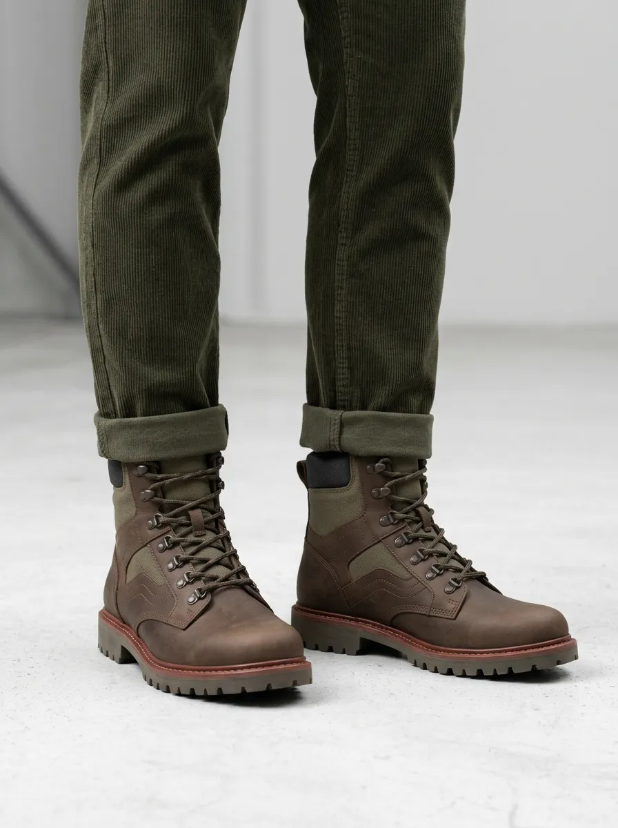 Unisex Modern Outdoor Hiking Leather Print Work Boots