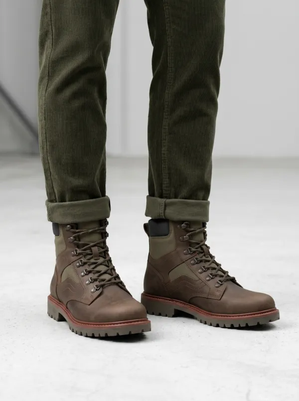 Unisex Modern Outdoor Hiking Leather Print Work Boots