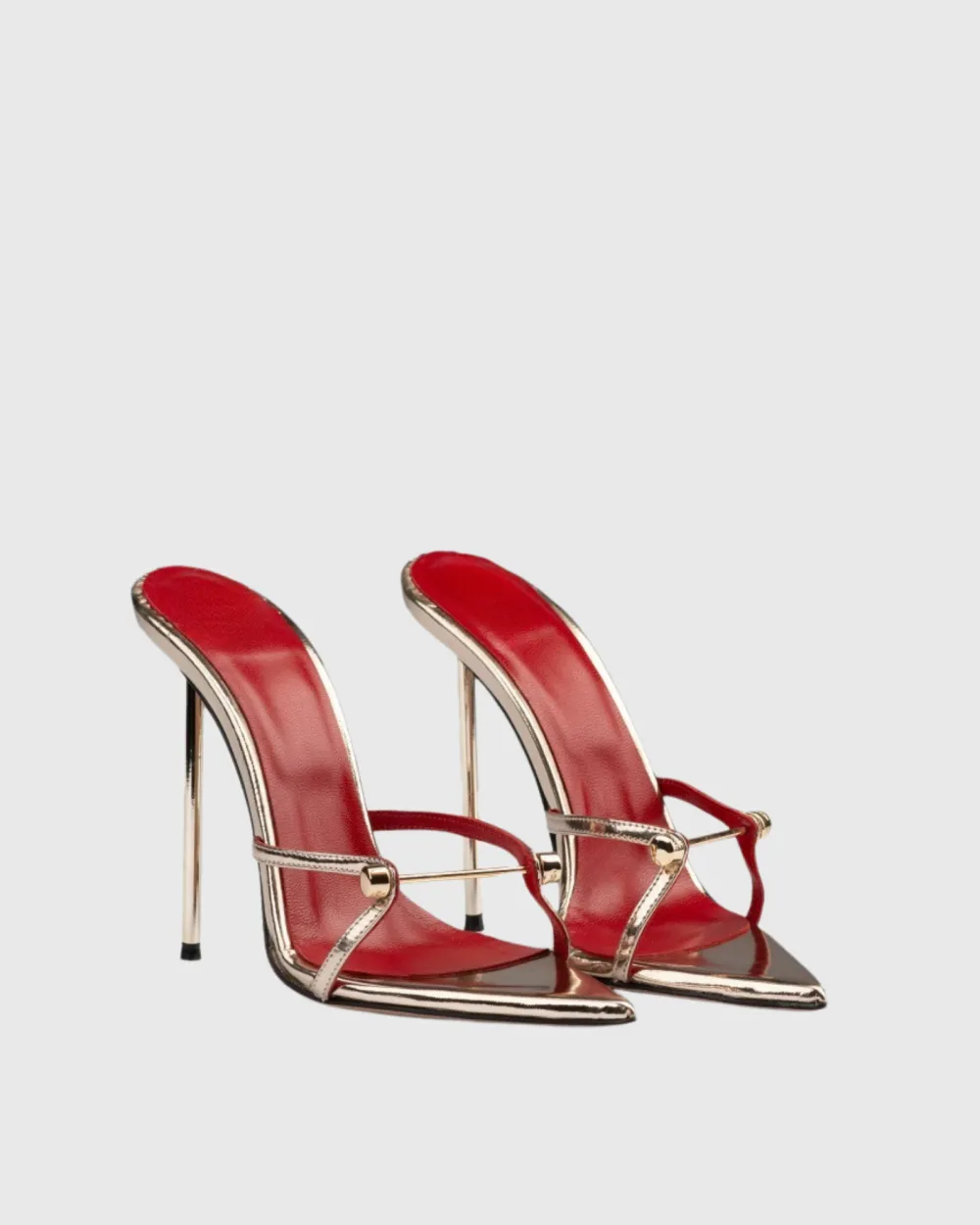 Cutout Nail Slippers in Gold