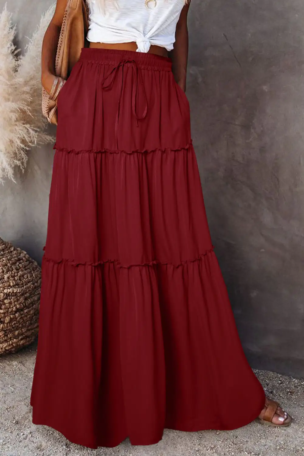 Gentle Drawstring Fiery Skirt