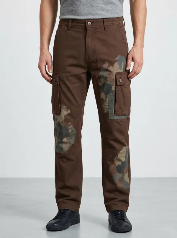 Men's Camouflage Patch Cargo Trousers