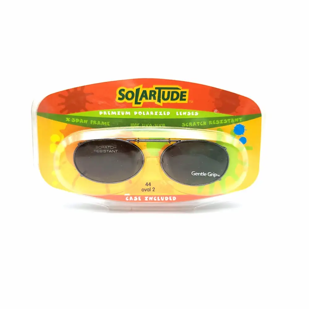 44mm Oval Polarized Clip-On Sunglasses