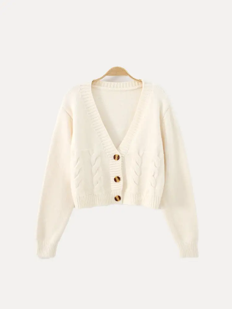 Cropped Button Up Cardigan