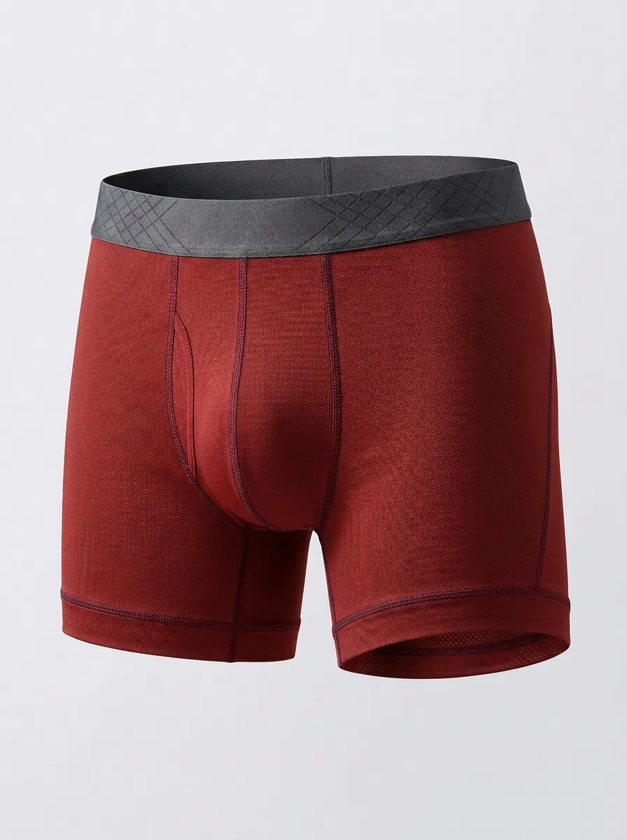Men's Charcoal Grey Textured Athletic Cut Boxer Briefs