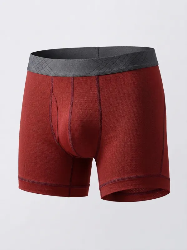 Men's Charcoal Grey Textured Athletic Cut Boxer Briefs
