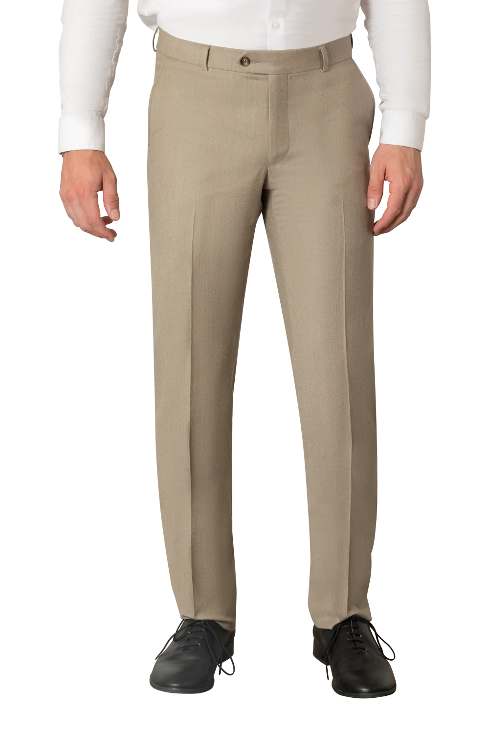 Flannel Flat Front Regular Rise Traditional Fit Trousers
