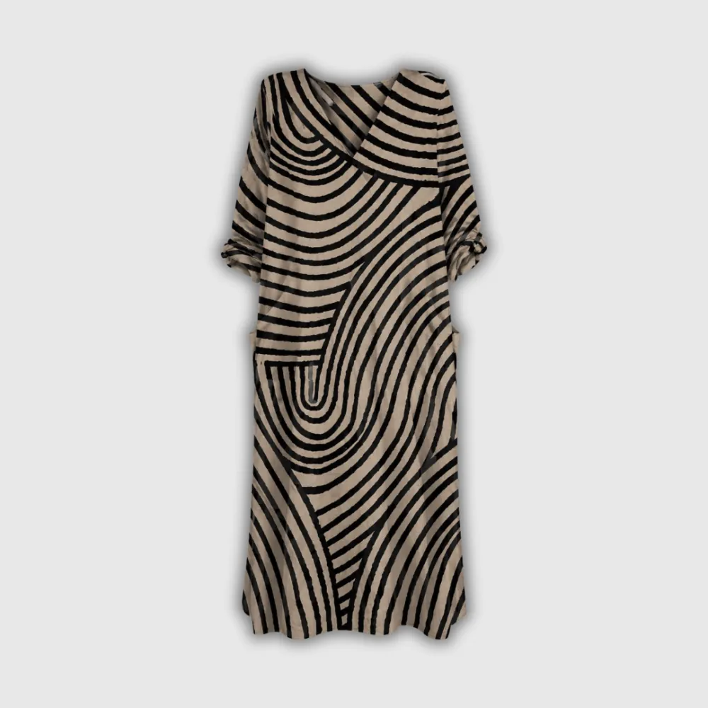 Linen Printed Relaxed Casual Dress