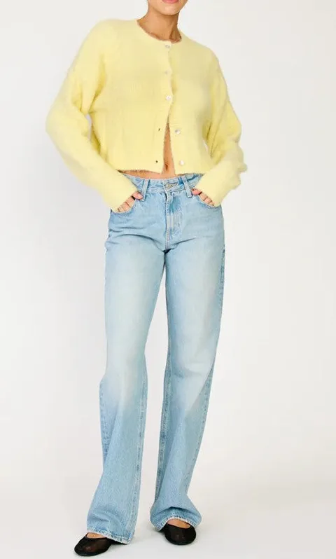 Bright Yellow Button Knit Cardigan