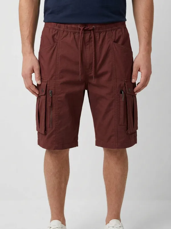 Men's Drawstring Waist Elastic Waist Zip Cargo Pockets Cargo Shorts