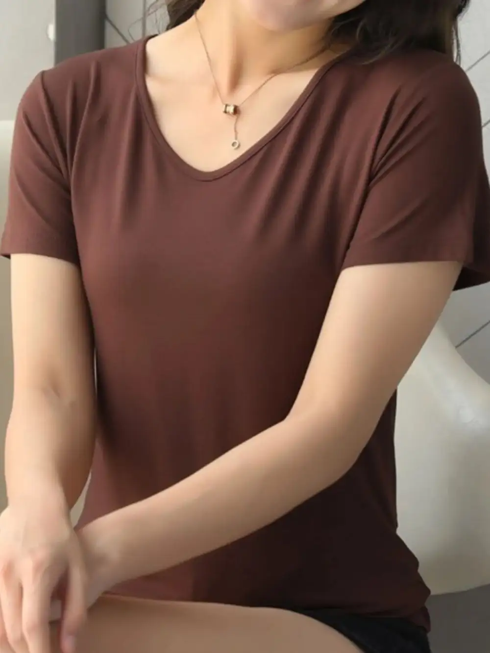 Easy-Wear V-Neck Short-Sleeve T-Shirt