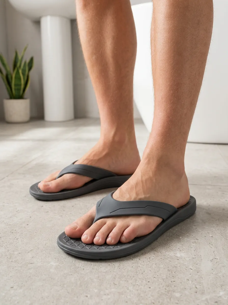 Men's Minimal Casual Solid Patterned Minimal Strap Flip Flops