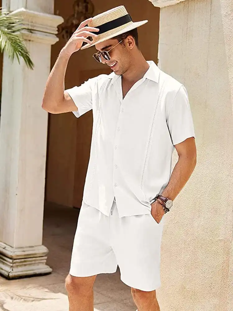 Beach Guayabera Linen Set