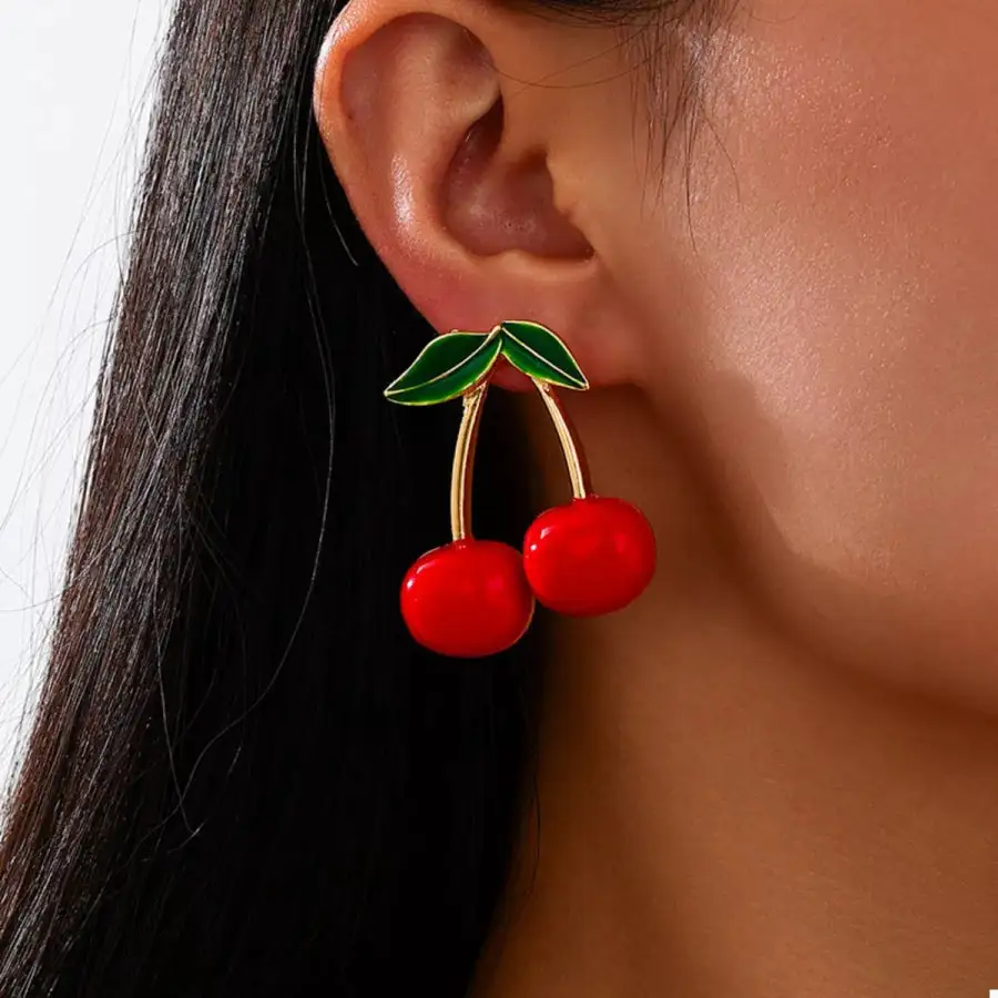 Classic K Gold Plated Cherry Earrings