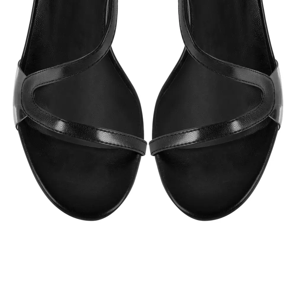 Round Toe S Strap Slingback Sandals