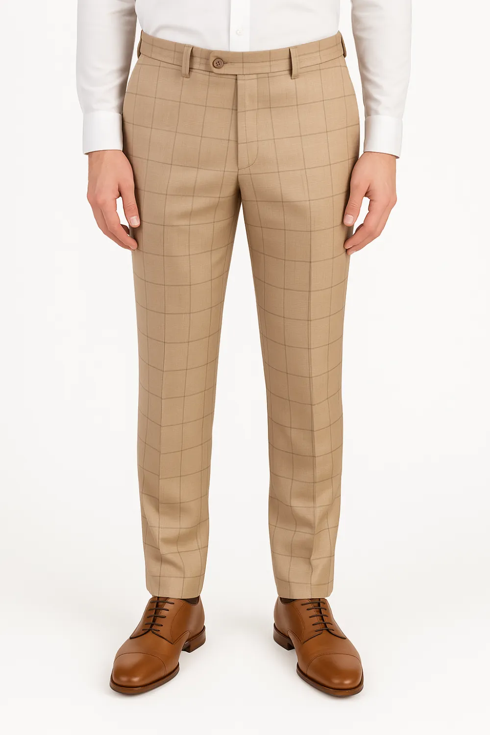 Refined Linen Flat Front Regular Rise Traditional Fit Trousers