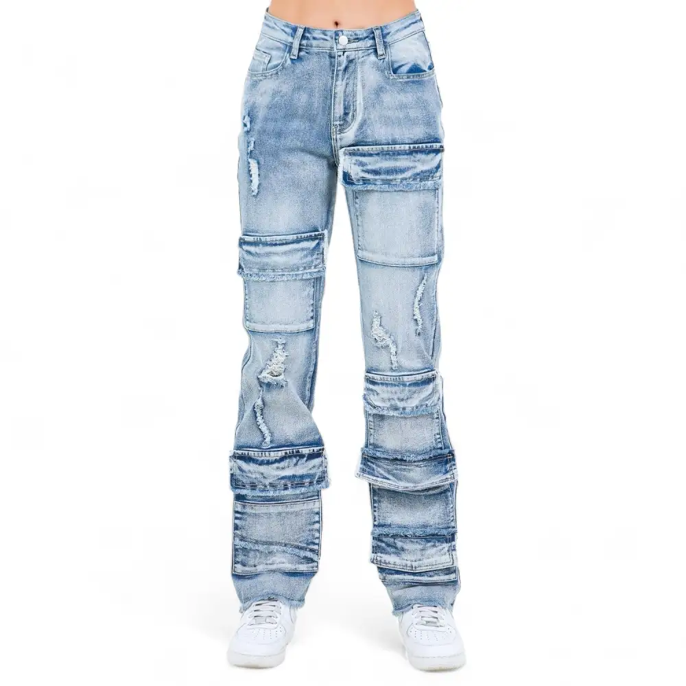 Women's Multi Pocket Washed Cargo Pants