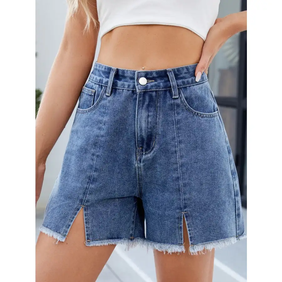 Raw Hem Denim Shorts