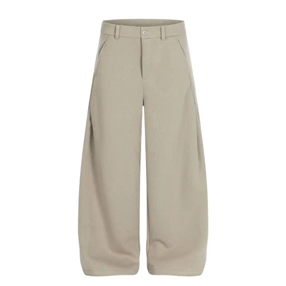 Loose Fit Wide Leg Pleated Men's Casual Pants