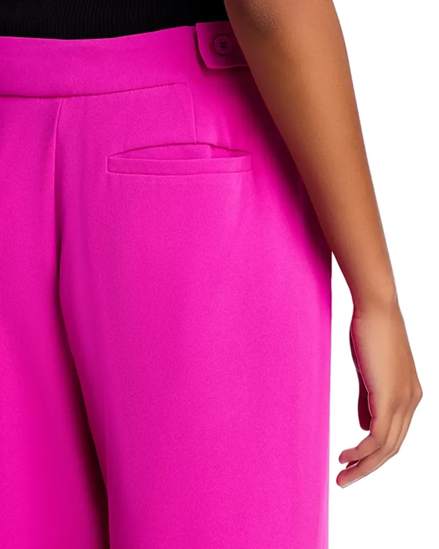Wide Leg Silhouette Crepe Pants