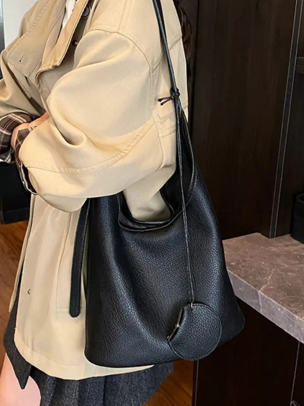 Classic Faux Leather Handbag