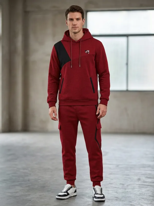Men's Classic Colorblock Hoodie and Jogger Set