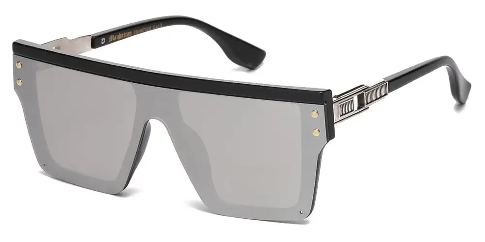 Unisex Oversized Mirrored Shield Sunglasses
