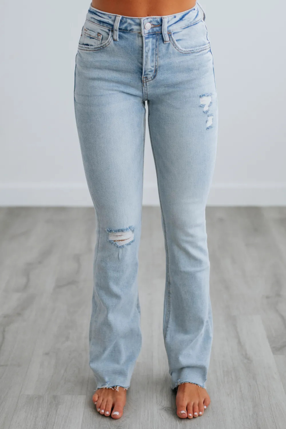 Women's High Rise Bootcut Slim Fit Jeans