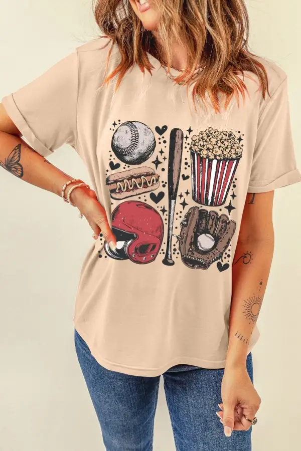 Athletic Active Graphic Casual T-Shirt