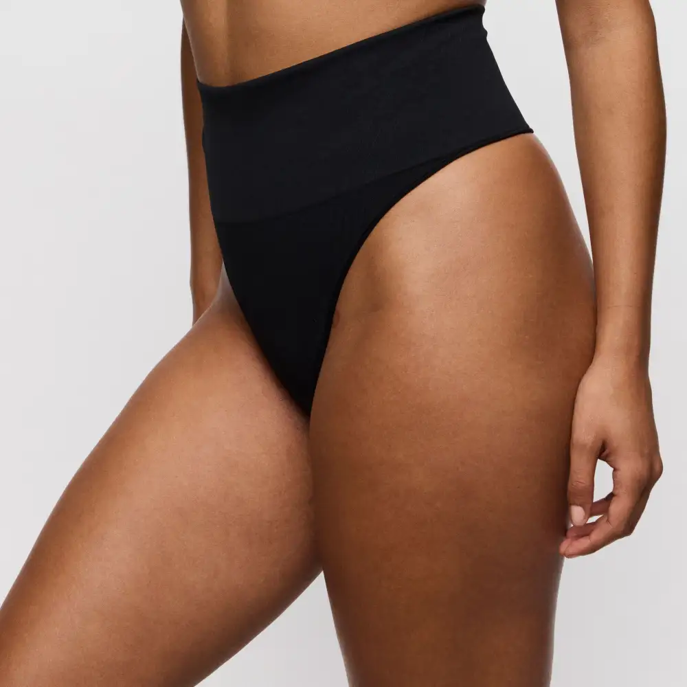 Women's High Waist Elastic Waistband Cotton Gusset Cotton Shaping Soft Fabric Supportive Fit Tanga Panty