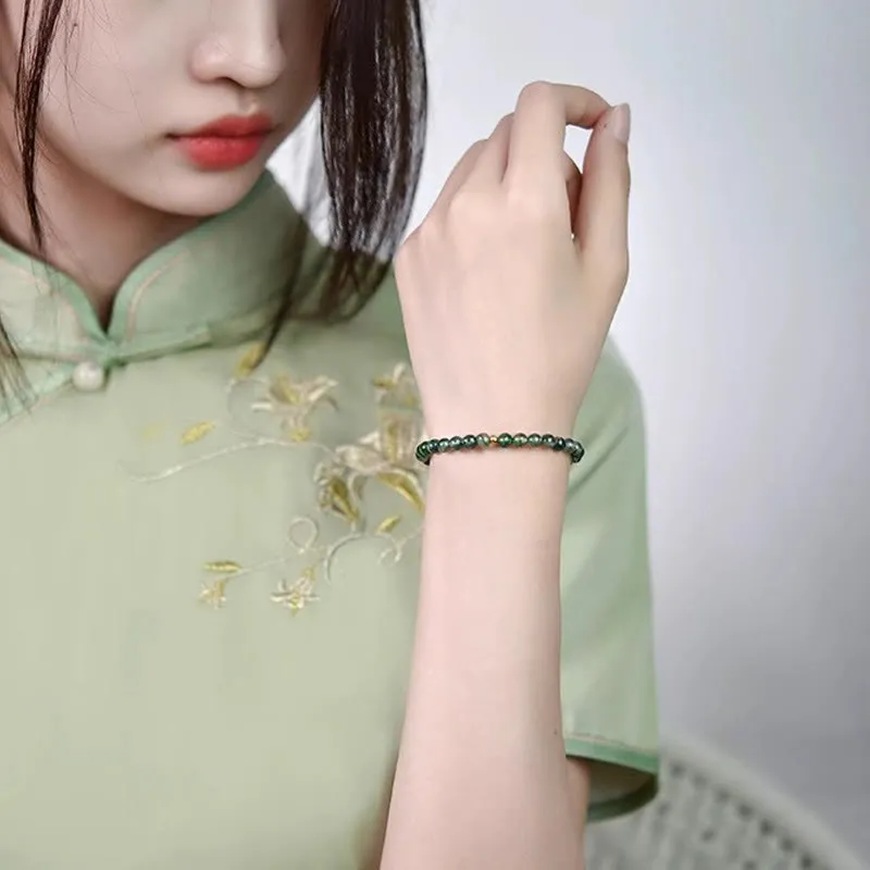 Moss Agate Bead Soothing Bracelet