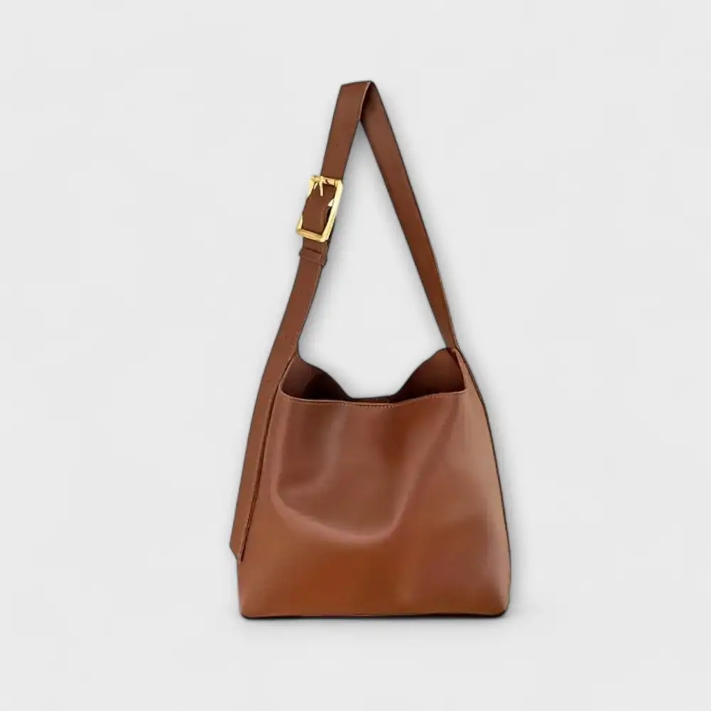 Buckle Leather Shoulder Bag